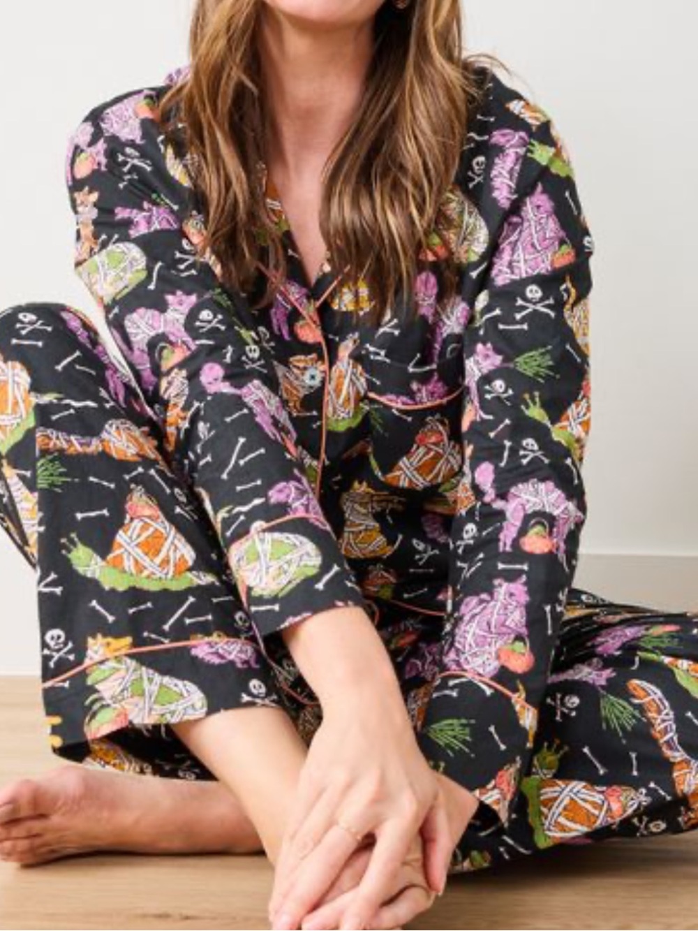 Printfresh Monster Mash Haunted House 100% Organic Cotton Long Set Size M